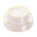 BESTVIP 50PCS Clear Plastic Plate, Disposable Party Plates with 25 Dinner and 25 Dessert Plates, Plastic Plate for Party, Wedding and Birthday