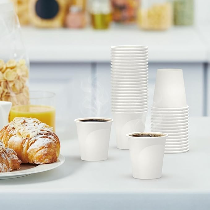 200 Count 3 oz Disposable Coffee Cups, Bathroom Mouthwash Cups, Leak-Free Food Safe Small Paper Mini Cup | Leak-Free, Food Safe, Small