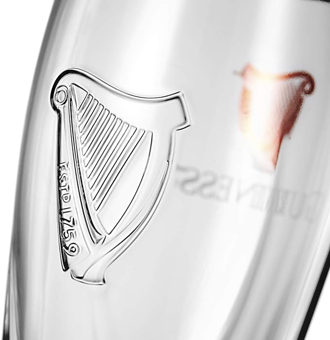 Guinness Gravity Official Beer Pint Glass | Large 20oz Pints Drinking Thick Beer Glasses Beer 20 oz Glasses