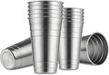 MEWAY Premium Stainless Steel Cups 24 oz Pint Cup Tumbler (12 Pack) - Premium Metal Cups - Stackable Durable Cup，Chilling Beer Glasses, for Travel, Outdoor, Camping, Everyday