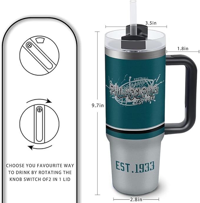 30 oz Tumbler with Handle and Straw,Car cup,Coffee Mug,100% Leakproof Insulated Tumbler with Lid and Straw,Made of Stainless Steel,Cup Holder Friendly Base,Classic Collection Gifts for Fans