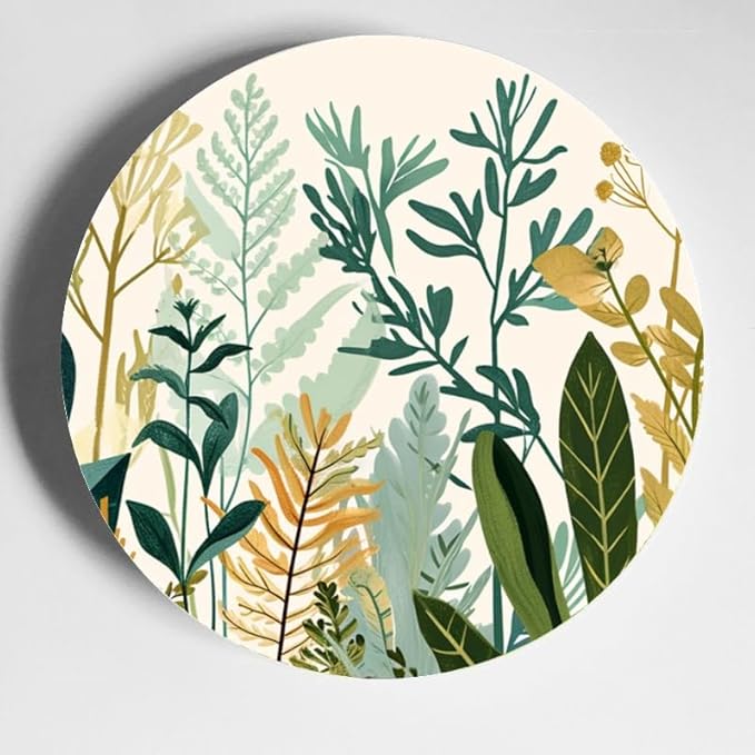 Decorative Modern Foliage Decorative Ceramic Plates 10 Inch with Display Stand Designed for Elegant Wall Hanging DP-212440195