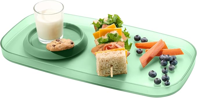 madesmart dipware Small Serving Plate, Stackable & Removable Dip Bowl for Salsa, Queso, Salad, Olives, Dishwasher & Microwave Safe, Multipurpose Plate & Bowl, Sage