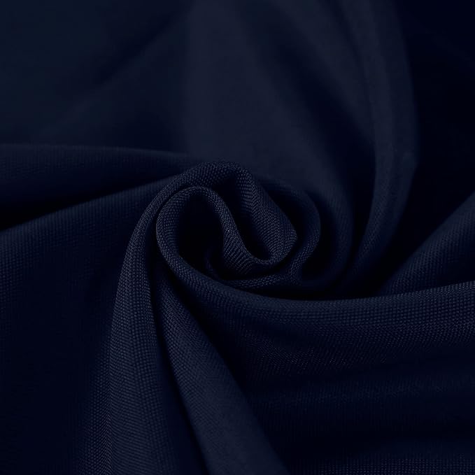 Fokitut 6 Pack Round Tablecloth, 132 Inch, Stain Resistant and Wrinkle Polyester Table Cloth, Fabric Table Cover for Kitchen Dining, Wedding, Party, Holiday Dinner-Navy