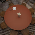 Leather Round Table Cover 1.8mm Thick,Dia.42 Inch Round Table Protector,Round Dining Table Cover.(Brown+Gray)