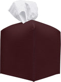 Carrotez Tissue Box Cover, [Refined] Modern PU Leather Square Tissue Box Holder - Decorative Holder/Organizer for Bathroom Vanity Countertop, Night Stands, Office Desk & Car 5"X5"X5" - Wine