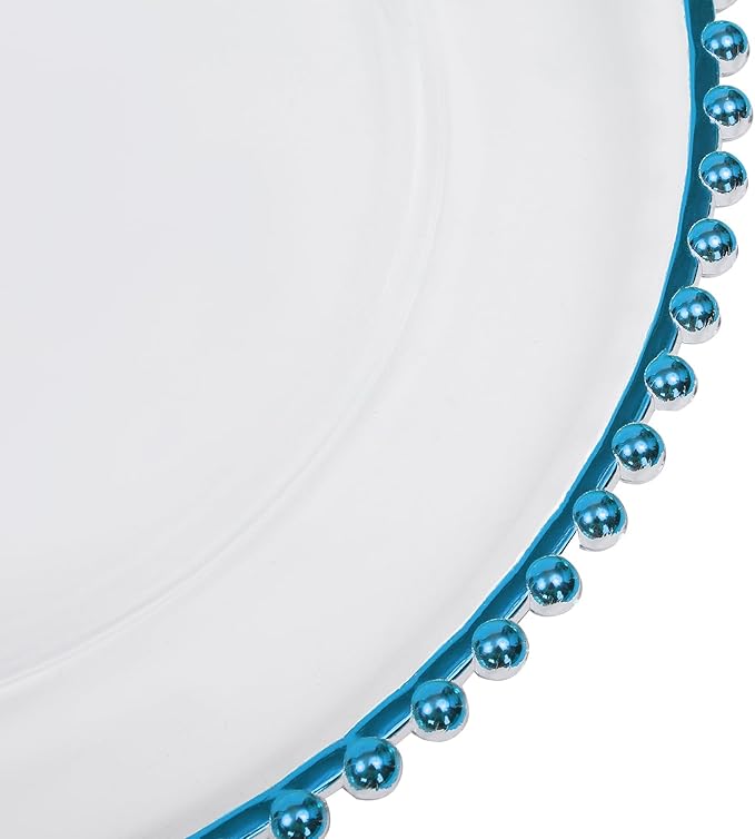 50 Pcs Charger Plates Set, Round Charger Plates, Reusable Serving Plates Embossed Rim Plastic Chargers Plate Decorative Round Plate Chargers for Dinner Plate Table Wedding Shower Decoration
