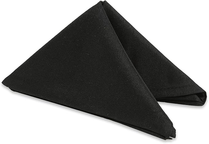 Polyester Cloth Napkins - Washable Soft Table Linens - Durable & Elegant for Dining, Restaurants, Weddings, Events, Rentals, Banquets, & Parties - Premium Quality Set of 250, Black, 17"x17"
