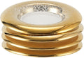 8-inch Ballet Plate Set of 4, Starburst Design Gold & Silver Accent Dinner Plates, 20cm Food-Safe Porcelain for Fine Dining & Gifting