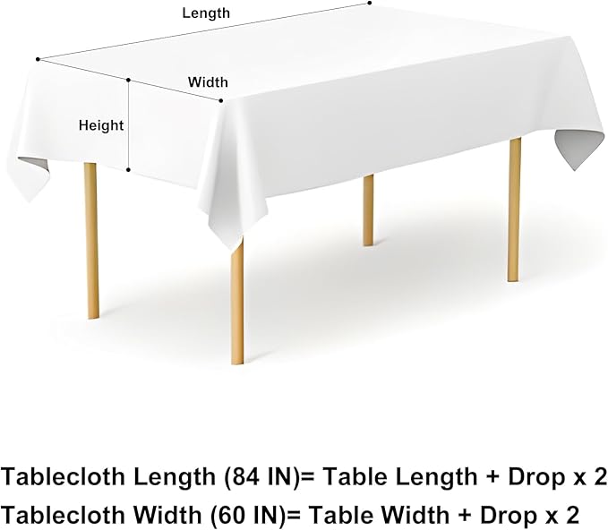 misaya Rectangle Waterproof Vinyl Table Cloth, Buffalo Flannel Backed Tablecloth, Wipeable Plastic Table Cover for Valentine's Day, Dinner, Kitchen, Outdoor (60" x 84", Red and White)