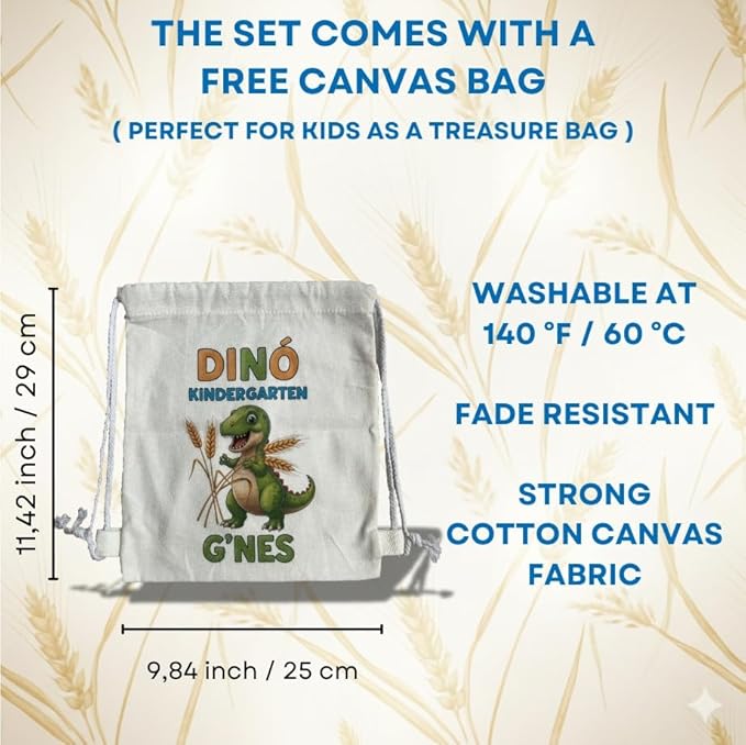 Wheat Straw Plate Set for Toddlers with Dinosaur Patterns | 4 Engraved, Eco-Friendly Food Plates | Free Dinosaur Backpack Included | Dishwasher & Microwave Safe | Excellent Gift for Childrens