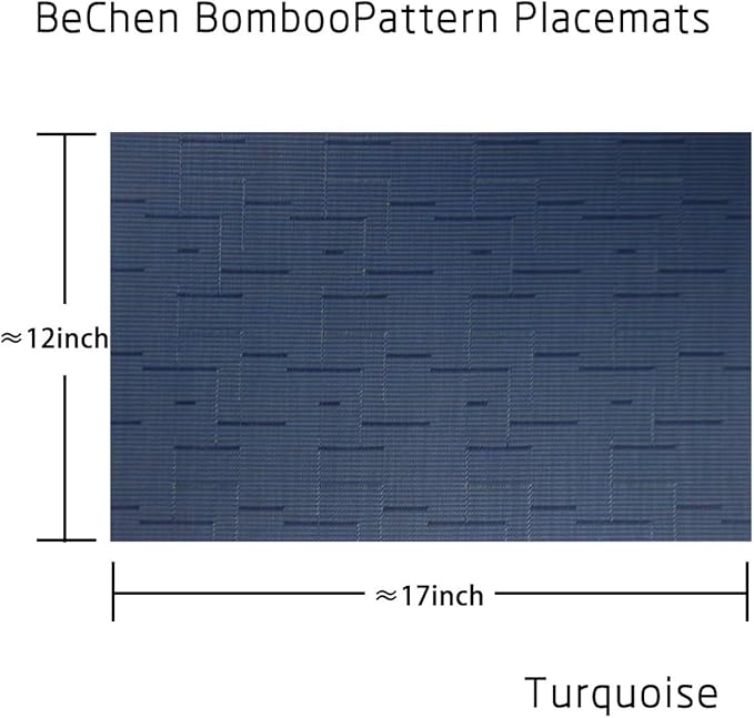 Vinyl Placemats,Washable Table Mats Easy to Clean Woven Placemats for Dining Table Set of 4 (Navy Blue)