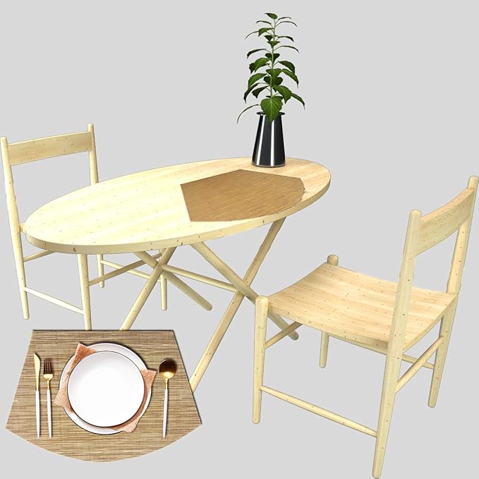 PIGCHCY Wedge Shaped Placemats for Dining Table Washable Vinyl Placemats Heat Resistant Table Mats Set of 4 (Beige)