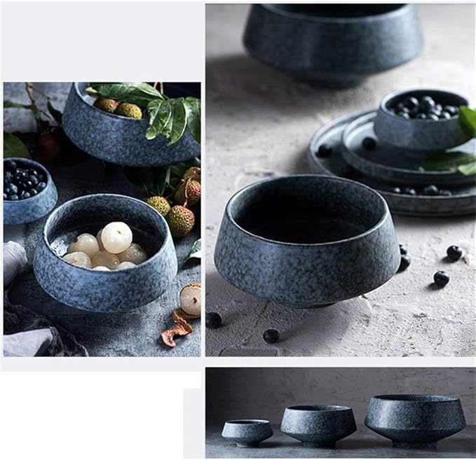 Bowls Japanese Style Irregular Noodle Bowls Fruit Salad Noodle Soup Bowl Dinnerware Set Ceramic Bowls Tableware(Large)