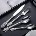 Silverware Set for 12 Durable 18/10 Stainless Steel Flatware Set Palace Style Modern Cutlery Utensils Set 48 Piece Include Knives Forks and Spoons Tableware Set for Home Kitchen Restaurant