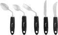 Restaurantware Adaptive Utensils - 1 count Stainless Steel, 9.843 x 5.118 x 1.575 Inches, Ergonomic Eating Aids, Non-Slip Utensil Set for Arthritis, Secure Grip Design, Black