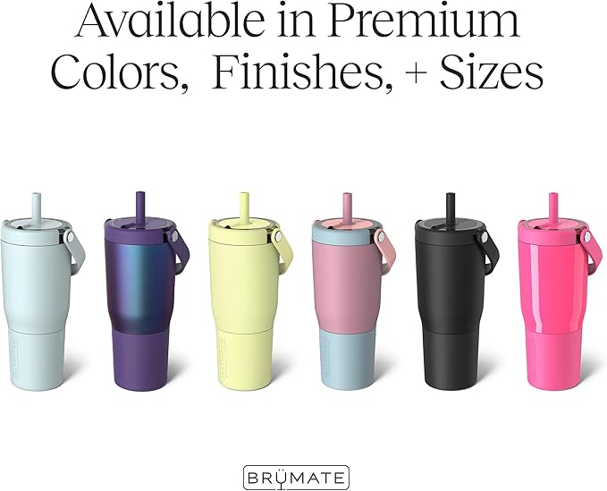 BrüMate Resa 25oz 100% Leakproof Tumbler w/Handle & Straw | Flexible SoftSip Straw | Silicone Sleeve for Durability | Stainless Steel | Cup Holder & Travel Friendly Water Bottle (Nightfall Blue)