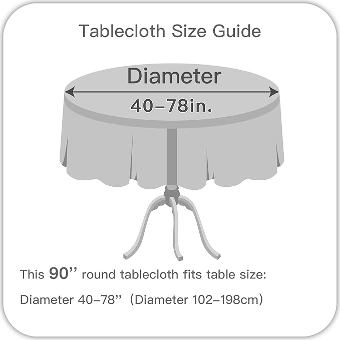 maxmill Tablecloth Weaved Texture Pattern Tablecloth Water Resistance Antiwrinkle Spillproof Soft Table Cloth for Fall Harvest Thanksgiving Parties Holiday Dinners, Round 90 Inch, Amber