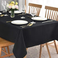 maxmill Square Table Cloth Swirl Design Water Proof Wrinkle Free Heavy Weight Soft Tablecloth Decorative Fabric Table Cover for Outdoor and Indoor Use Square 60 x 60 Inch Black