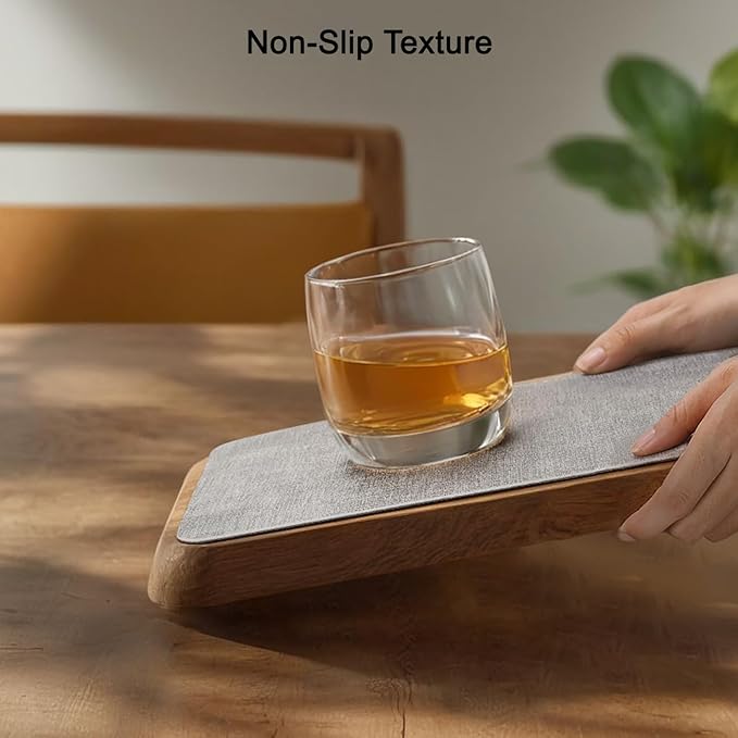 Myir JUN Reversible Vinyl Placemats Set of 6, Faux Leather Place Mats Dual Sided Waterproof Wipeable, Heat-Resistant Table Mats for Kitchen Dining Indoor Outdoor (12" x 17", Light Gray Reddish Brown)