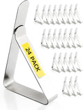 24 Pack Tablecloth Clips - Heavy Duty Picnic Table Clips, Stainless Steel Table Cloth Cover Clamps, Table Cloth Holders Ideal for Restaurant Marquees