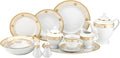 Euro Porcelain 57-pc Banquet Dinnerware Set, Luxury Bone China Tableware, Service for 8