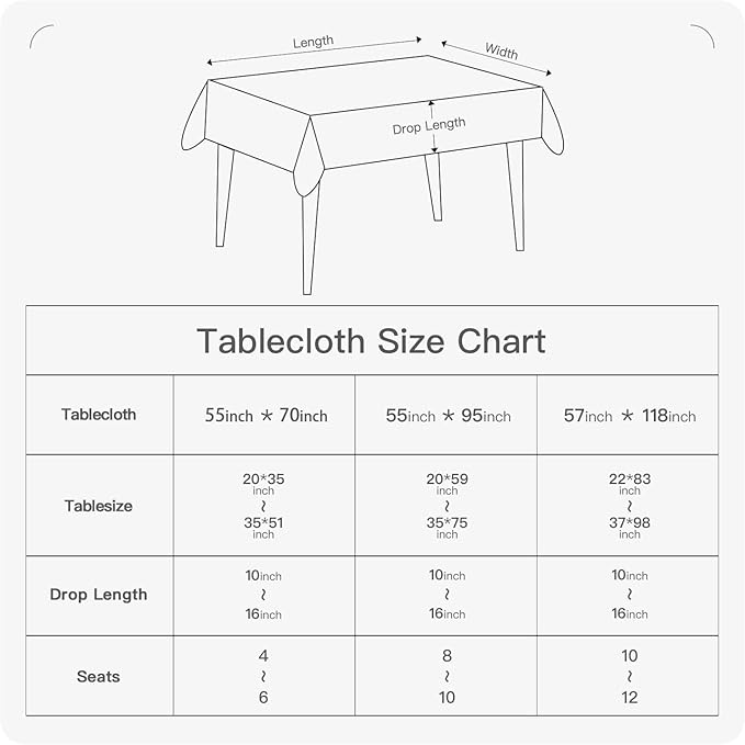 BALCONY & FALCON Rectangle Tablecloth Waterproof Table Cover Fuzzy Linen and Satin Double-Sided Usable Table Cloth for Dining, Kitchen, Cafe, Parties and Outdoor Use (Hunter Green 55x70)