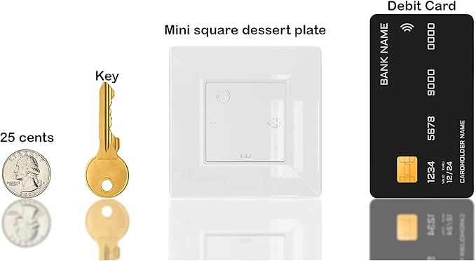 Exquisite Mini Disposable Appetizer Plates - 200 Pack 2.95" x 2.95" Crystal Clear Plastic Dessert Plates - Elegant Design for Weddings, Birthdays & Formal Parties - Stackable and Convenient - BPA Free