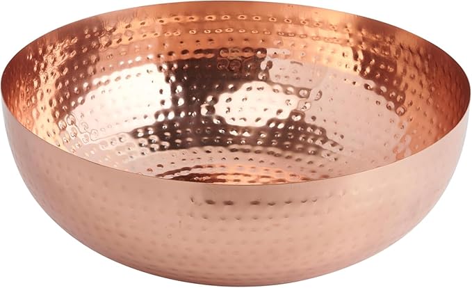 Round Hammered Metal Bowl, Perfect for Serving salads, Fruits and decorative display