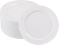 50 PCS White Plastic Plates for 50 Guests,10.25 inch Heavy Duty Disposable Plates for Wedding,Party,Birthday,Smooth Edge & Sturdy Dinner Plates