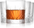 SHOSHIN Hand Cut Whiskey Glasses - Rocks Glasses Set 4- Old Fashioned glass 13Oz, Clear Crystal Whiskey Bourbon Glass, Handmade gifts Scotch Glass, Bar Glasses