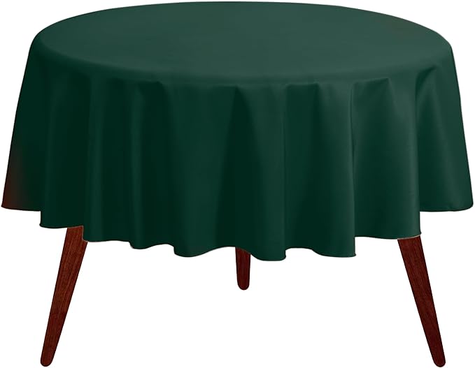 Gee Di Moda Round Tablecloth - 90 Inch Hunter Green Round Table Cloth for 30 to 60 Inch Round Tables - Heavy Duty Washable Fabric - for Buffet Table, Holiday Party, Dinner, Wedding & Baby Shower