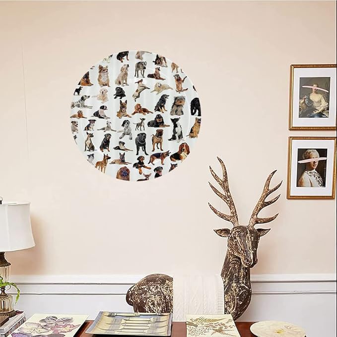 Ceramic Plates, Dog Lover Decorative Ceramic Plates, Austratlian Shepherd Pet Italian Mastiff, 7 Inch, Household Plates Decorative, Brown Black
