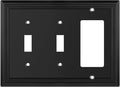 Henne Bery Sunken Pearls Heavy Duty Decorative Wall Plate Switch Plate Outlet Cover (Double Toggle/Single Decorator, Matte Black)