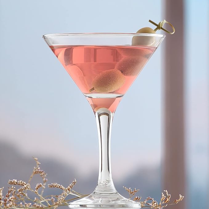 LAV Martini Glasses Set of 4 - Martini Cocktail Glass Set 6 oz - Cosmopolitan Glasses for Elegant Cocktails - Classic Cocktail Glasses with Chic Design for Home Parties