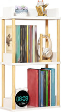 Desktop Organizer Shelf, Multi Tier Wood Tabletop Bookshelf, Space Saving Countertop Storage Rack for Office, Bedroom, Living Room(Warm White,15.7 * 7.8 * 26.7in)