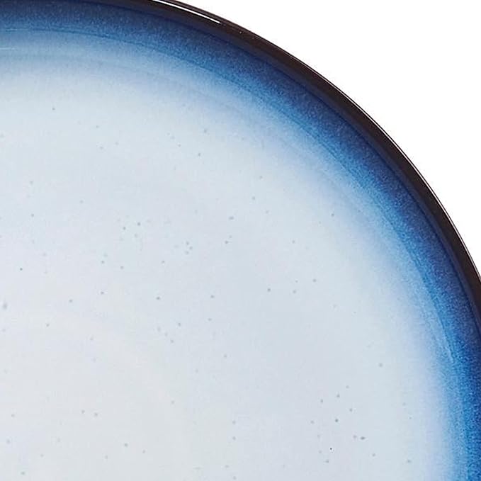 Denby - Blue Haze Coupe Salad Plates Set of 6 - Dishwasher Microwave Oven Safe - Scratch Chip Resistant Lunch, Appetizer, Dessert Plates - 8.25 Inch Ceramic Stoneware Dinnerware Set