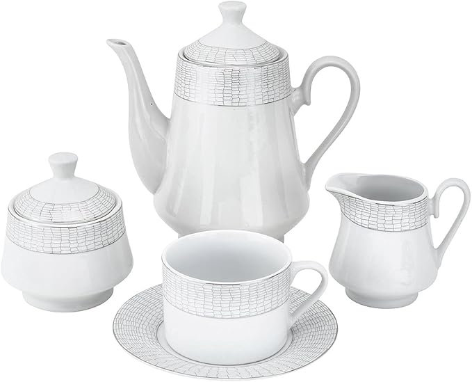 Euro Porcelain 57-pc Banquet Dinnerware Set, Luxury China Tableware, Service for 8 (1330P), 6664-20