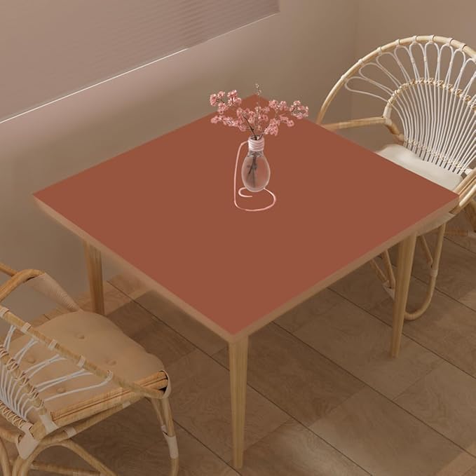 Leather Table Cover,1.8mm Thick,42x42 Inch Table Protector,Table Protector for Dining Room Table,Dining Table Cover,Table Cover Protector,Dining Table Protector Rectangle(Brown+Gray,42x42)