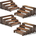 4 Set Large Wooden Tiered Riser Display Stands for Vendor Events,Stackable Perfume Organizer Cologne Stand for Men Women,Wooden Cupcake Dessert Stand,Wood Dessert Table Display Set,Food Display Risers for Party（12-11.2-10.4-9.6IN）
