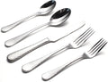 20-Piece Forged Hammered Stainless Steel Flatware Cutlery Set for 4, SXY INOX Shape of Water Drop Includes Dinner Knives/Forks/Spoons,Tea Spoons, Salad Forks, Mirror Polished - Dishwasher Safe
