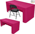 Nasitos 2 Pack Fuchsia Fitted Table Cloth for 4 Foot Tables-Tablecloth Open Back Fabric Washable and Wrinkle Resistant Table Covers for Rectangular Tables Birthday Parties, Baby Shower, Banquet