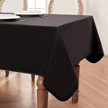 BALCONY & FALCON Rectangle Tablecloth Waterproof Table Cover Fuzzy Linen and Satin Double-Sided Usable Table Cloth for Dining, Kitchen, Cafe, Parties and Outdoor Use (Black 55x70)