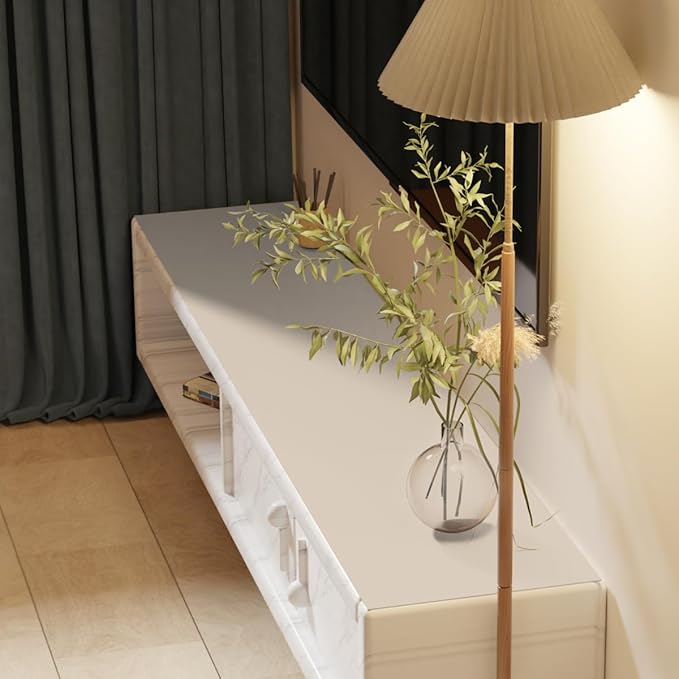 Leather Table Cover,1.8mm Thick,17x72 Inch Desk Cover,Dresser Cover Top,Dresser Protector Top,Dresser Cover,End Table Cover.(Beige+Light Gray,17x72)