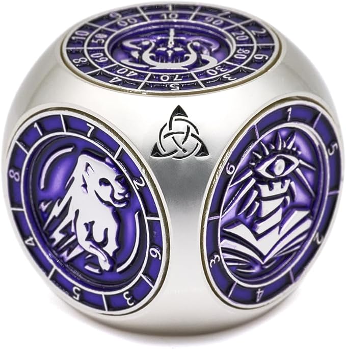 7-in-1 Spinner DND Dice Set,Metal Polyhedral Dice Set Gift for Dungeon Masters & Players (Matte Purple)
