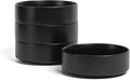 over&back Stackable Cereal Bowl Set - Stoneware Dishes - Comes with 4 Cereal Bowls - Easy-to-Stack Breakfast Place Settings - 6.2" x 6.2" x 2.2" - 25oz - Semi-Matte Black