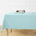 Solino Home Linen Aqua Blue Tablecloth 54 x 72 Inch - Classic Hemstitch, 100% Pure Linen Rectangular Tablecloth - Machine Washable Table Cloth for Winter, Spring, Easter