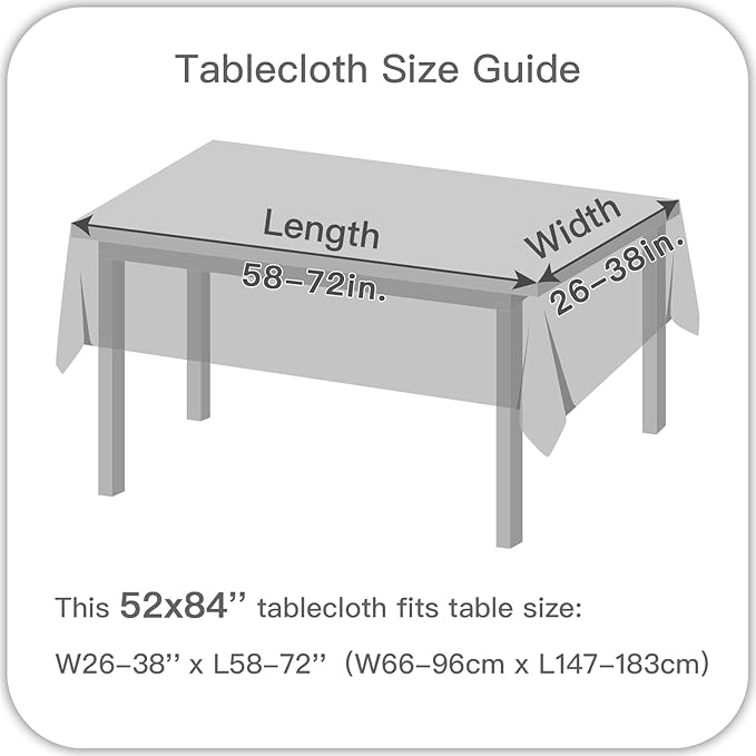 maxmill Rectangle Tablecloth Weaved Texture Design Water Resistant Wrinkle Free Spill-Proof, Soft Table Cloth for Dining Room Decoration, Banquet Parties Event Holiday Dinner, 52 x 84 Inch White