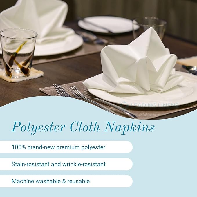 Polyester Cloth Napkins - Washable Soft Table Linens - Durable & Elegant for Dining, Restaurants, Weddings, Events, Rentals, Banquets, & Parties - Premium Quality Set of 250, Brown, 20"x20"