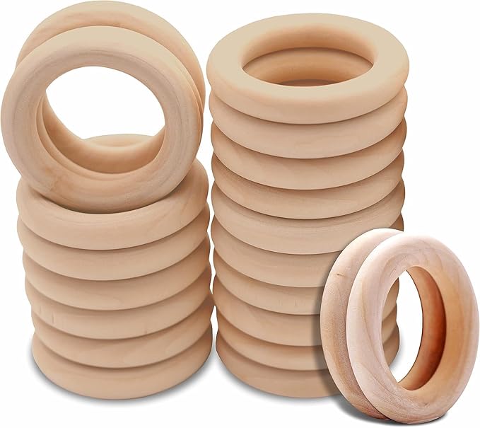 Napkin Rings, Wood Napkin Rings Napkin Holders Buckles for Dining, Anniversary, Birthday, Dinner, Christmas, Party of Table (Pack of 50)
